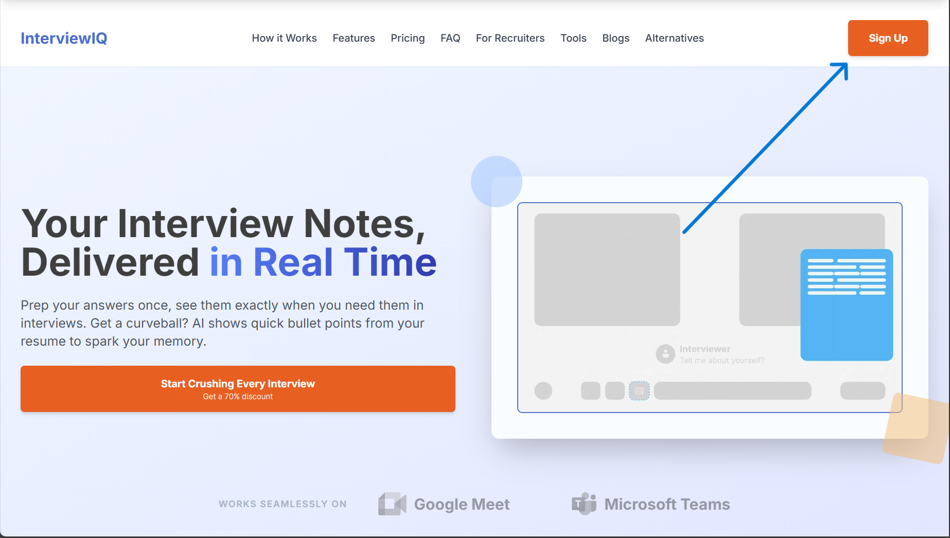 Click on the Sign Up button